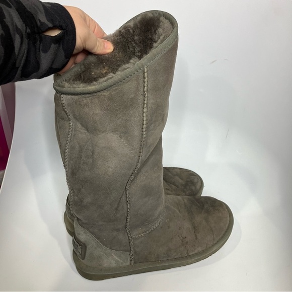 Australia Luxe Collective gray mid high genuine sheepskin boots size 7 - Picture 1 of 11